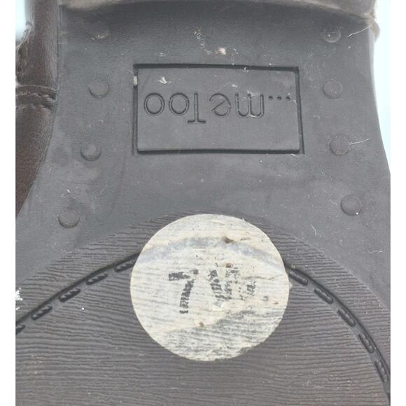 Me Too Belinda Brown Faux Leather Knee High Boots Side Zip Size 7W - Picture 9 of 10